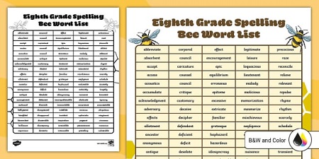 Spelling Words by Grade Level